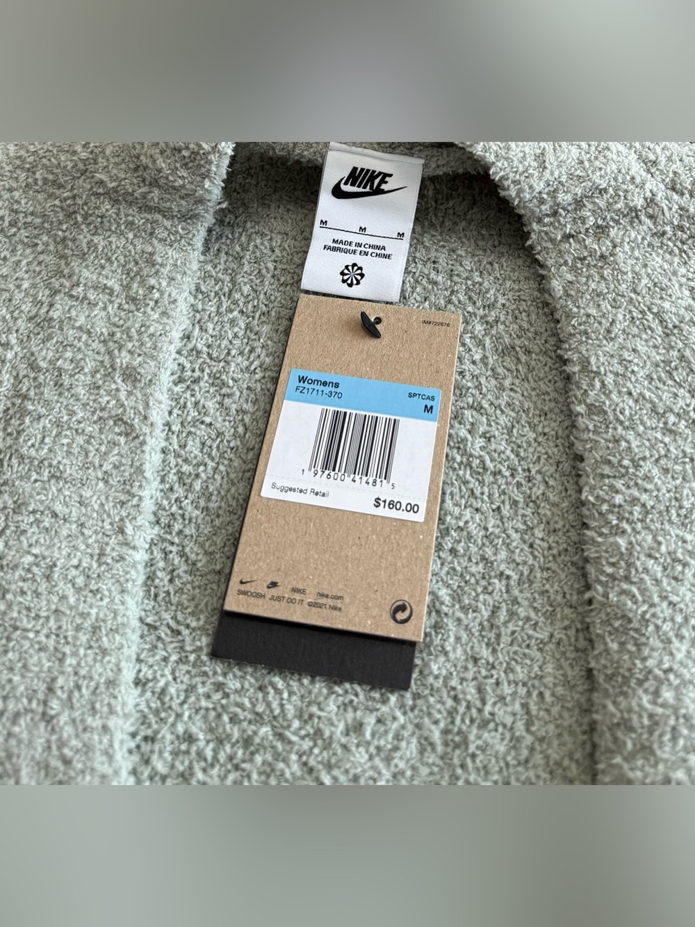 Nike Oversized Phoenix Cozy Knit Bouclé Cardigan FZ1711-370 Womens Size Medium - Picture 5 of 5